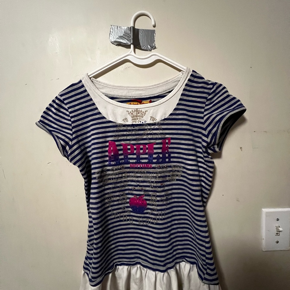Apple Bottoms Navy and White Striped Tee